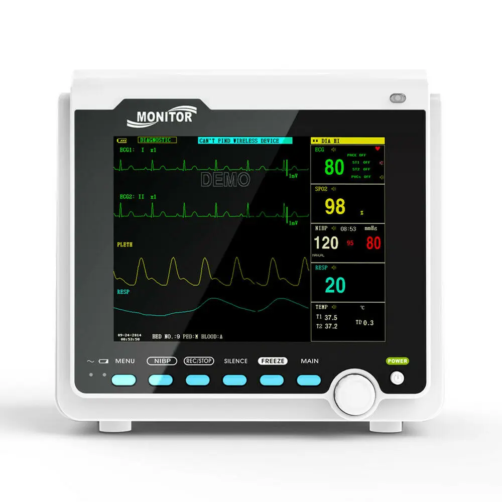CONTEC портативный 6 параметров 8 &quotVital Signs монитор пациента ECG NIBP RESP SPO2 PR Temp CMS6000