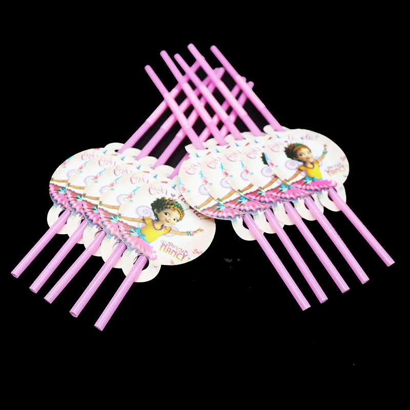 10 шт./лот Фэнси Нэнси одноразовые соломинки День Рождения украшения тема партии