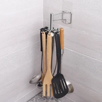 Metal Kitchen Hook Cabinet Towel Hanger Spatula Spoon Rack 360 Degrees Rotated Bathroom Kitchen Utensils Storage Organizer Hooks