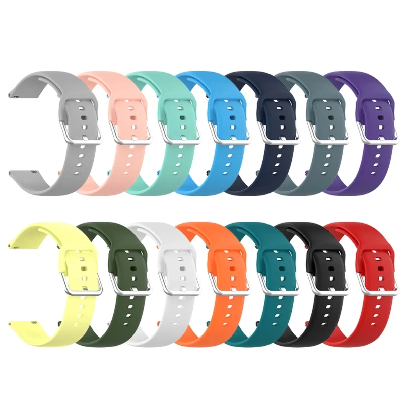 

For HuaweiWatchGT2(Pro)/-Samsung-GalaxyWatch3/-AmazfitGTR/-Garmin Bracelet wristband Sport Glossy silicone strap 20/22mm