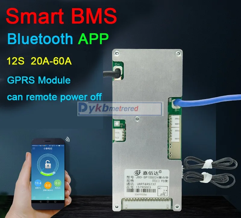 12S 36V smart 50A 40A Lifepo4 литий железо фосфат Защита батареи баланс GPRS модуль Bluetooth