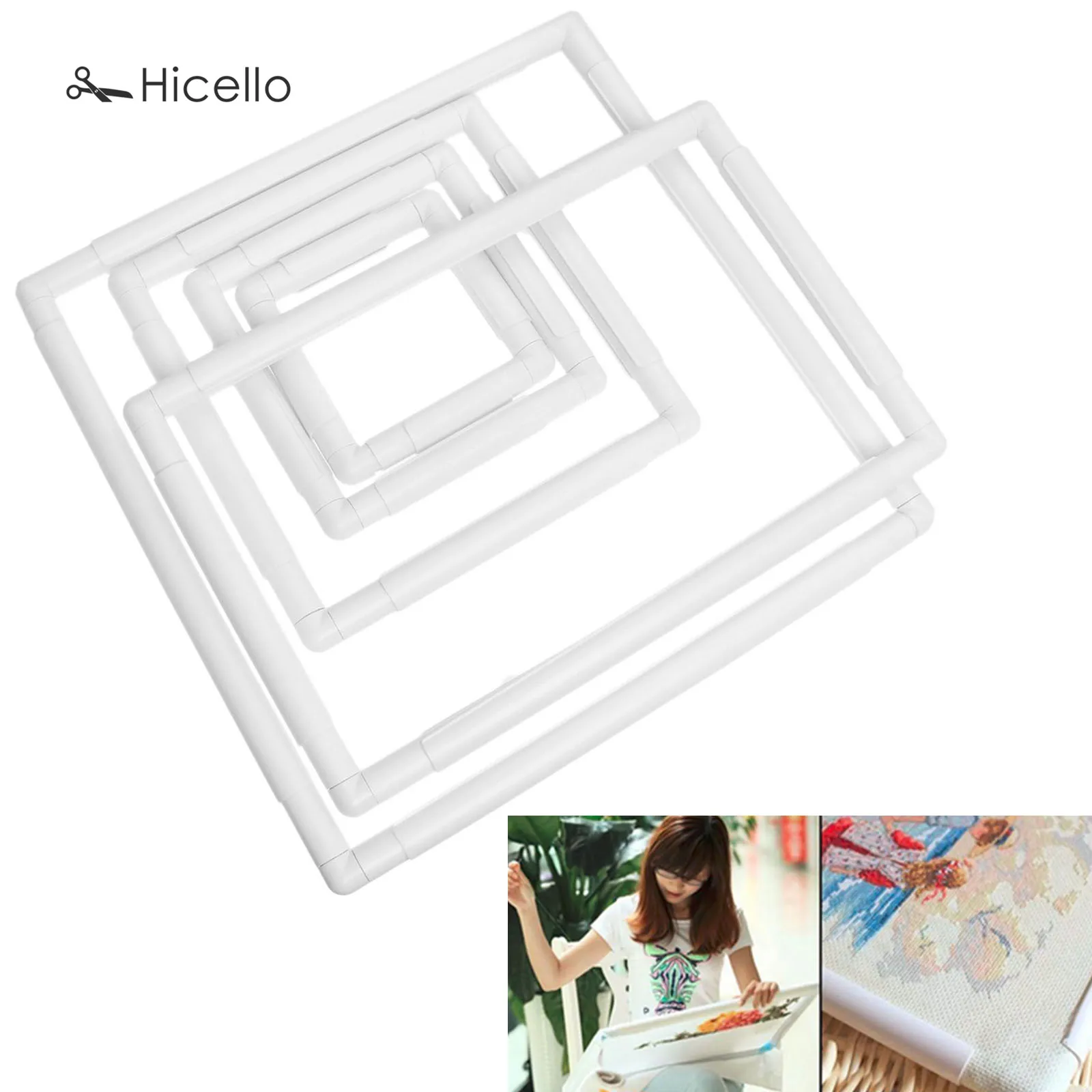 1pc Embroidery Plastic Frame Hoop Cross Stitch Handhold Square White Sewing Craft DIY Tool Professional quilting sewing tools | Дом и сад