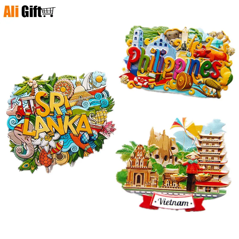 Филиппинские вьетнамские туристические сувениры магнитная полимерная