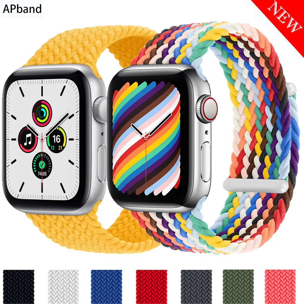 

Braided Solo Loop For Apple Watch band 44mm 40mm 45mm 41mm 42mm 38mm Nylon Elastic belt Bracelet iWatch serie 3 4 5 SE 6 7 Strap