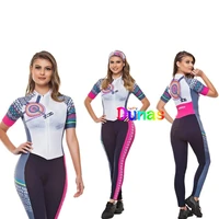 dunas womens triathlon short sleeve cycling jersey sets skinsuit maillot ropa ciclismo bicycle shirt bike clothes go pro team