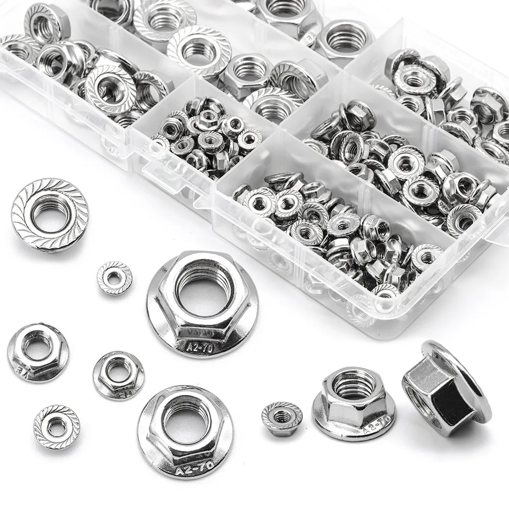 Набор шестигранных фланцевых гаек в ассортименте набор метрических DIN6923