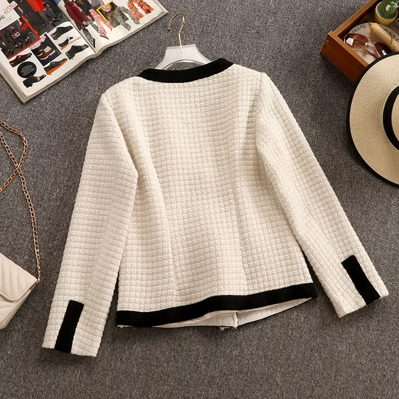 Mozuleva женские твид набор v образный ворот жемчужными пуговицами куртка + Бант шарф