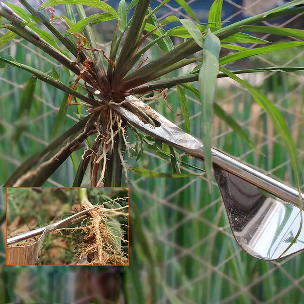 

Stainless Steel Garden Weeder Bend-proof Weeding Removal Cutter Puller Tools Multifunction Weeder Transplant Home Garden Tool