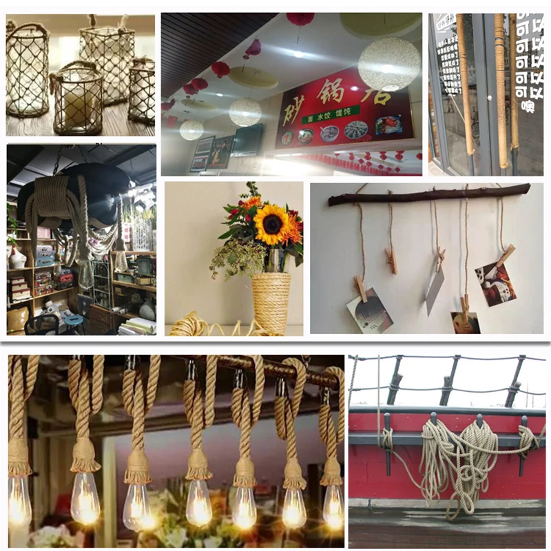 Веревки из натурального джута шнур пеньки плетеный 4 мм 10 м-40 м макраме для