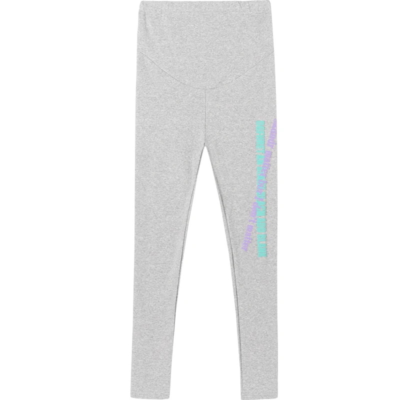 

713# Spring Korean Fashion Chic Ins Cotton Maternity Skinny Legging Elastic Waist Belly Slim Pants for Pregnant Women Pregnancy