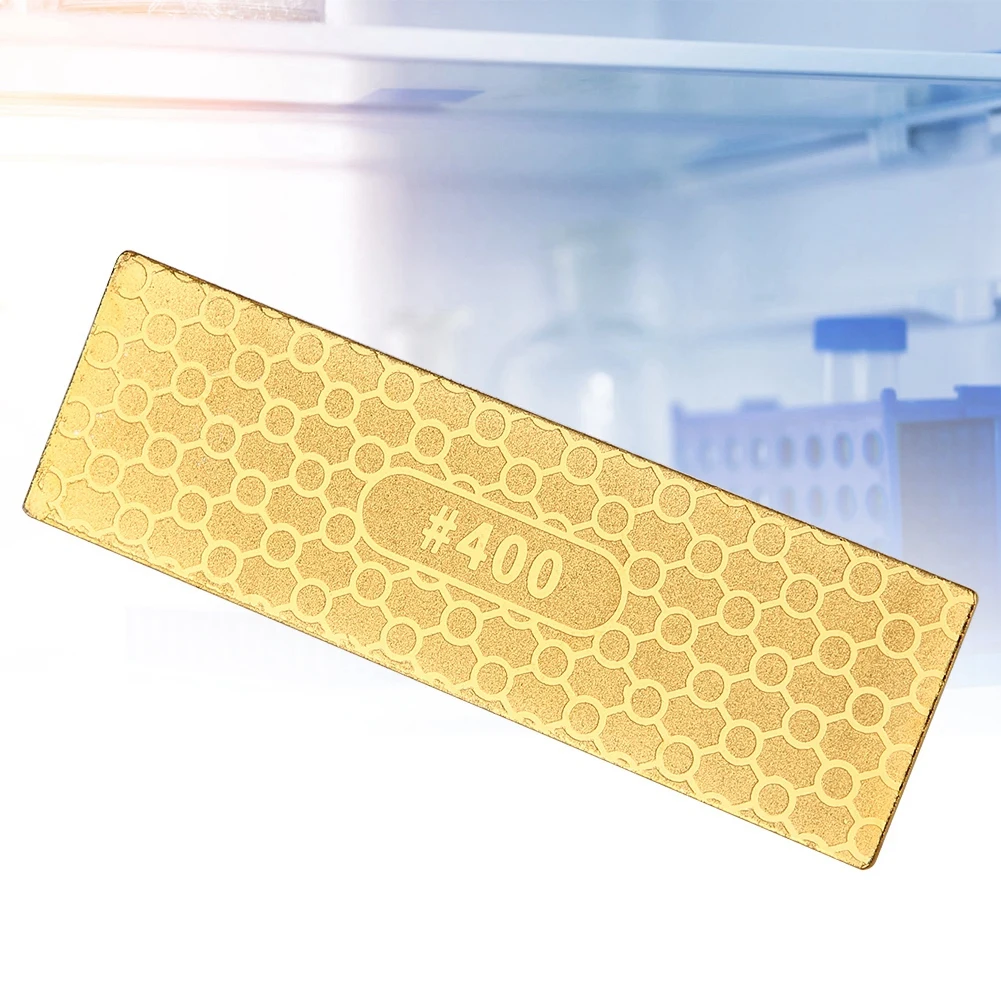 2 Sides Diamond Plate Ti Titanize Knife Sharpening Stone Whetstone 400/1000 Double-Sided Small Titanium-Plated | Дом и сад
