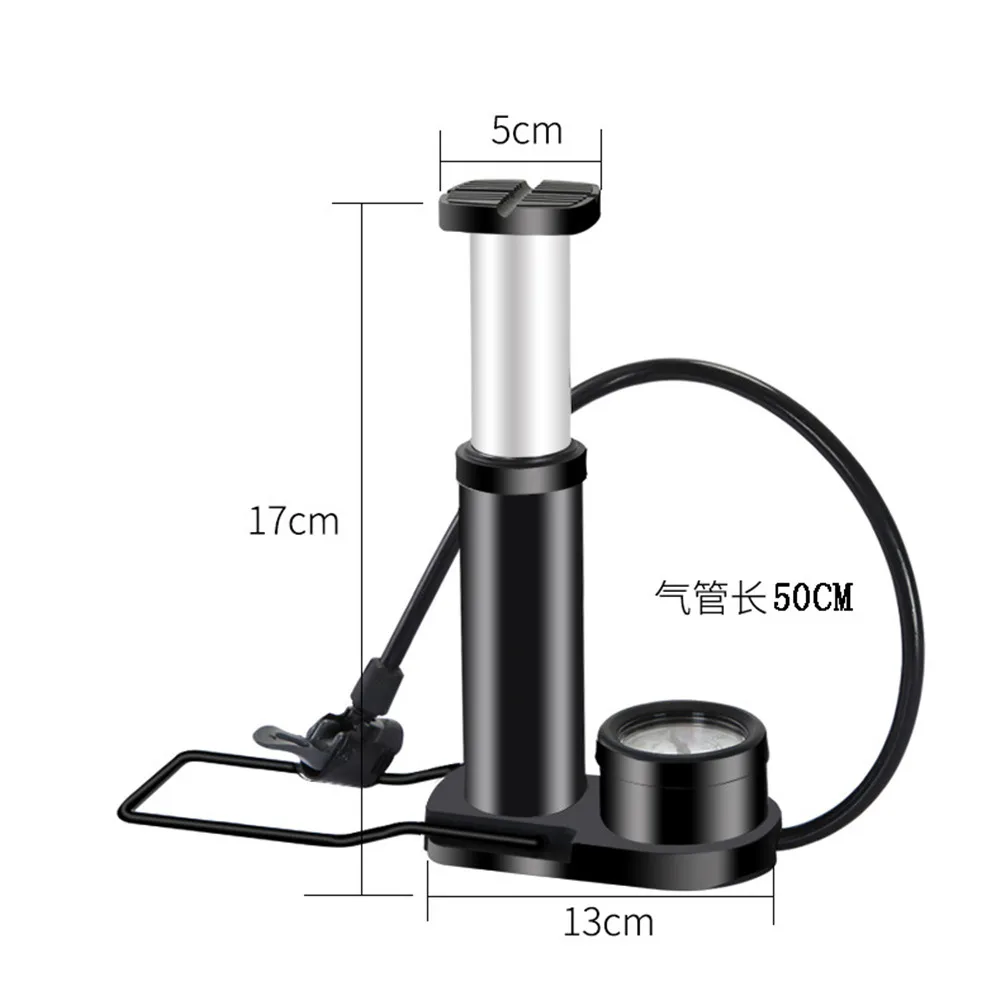 Portable Bike Pump Air Inflator Foot with Pressure Gauge Accessorie MTB Bicycle Accessories | Спорт и развлечения