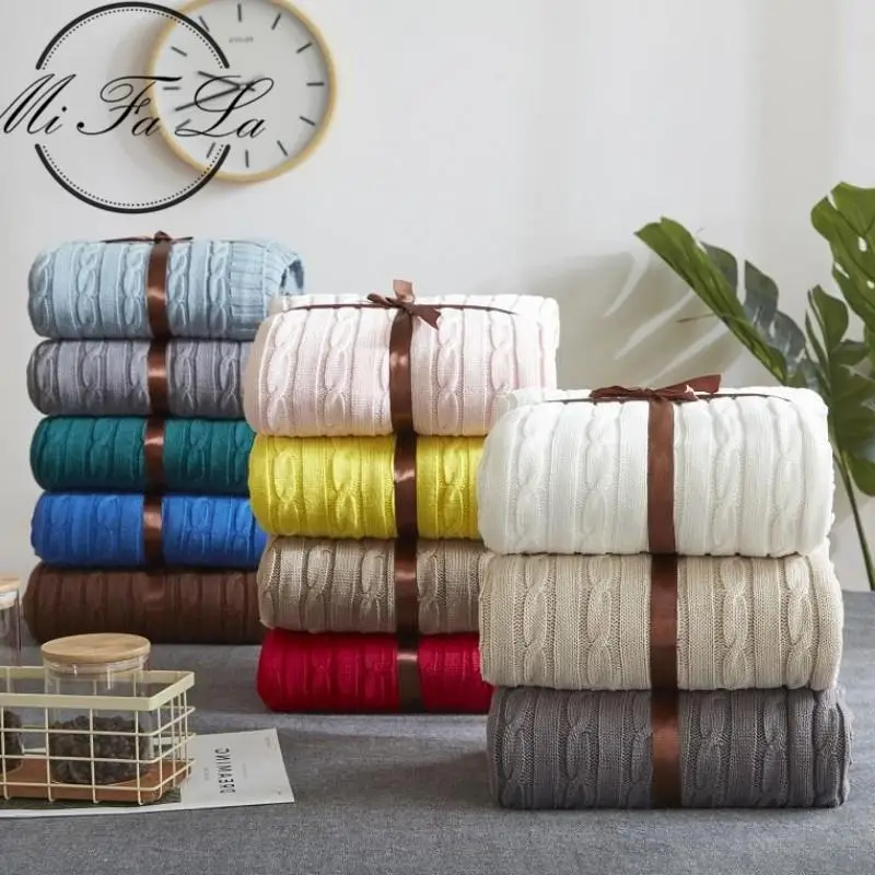 33 розовое зеленое серое хлопковое вязаное одеяло стильное мягкое покрывало