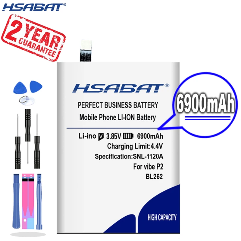 Новое поступление [HSABAT] 6900mAh BL262 Сменный аккумулятор для Lenovo Vibe P2 P2C72 P2A42 - купить по