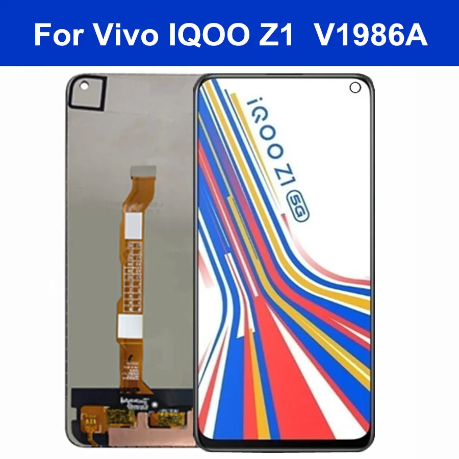 Pantalla LCD de 6,57 pulgadas para vivo iQOO Z1, ensamblaje de digitalizador con pantalla t&aacute;ctil, repuesto para Vivo IQOO z1 V1986A lcd-0