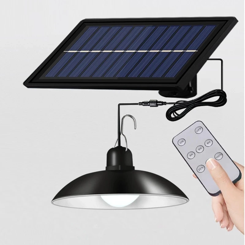

IP65 Waterproof Double Head Solar Pendant Light Solar Lamp with Cable Suitable for Courtyard, Garden, Indoor Etc Outdoor Indoor
