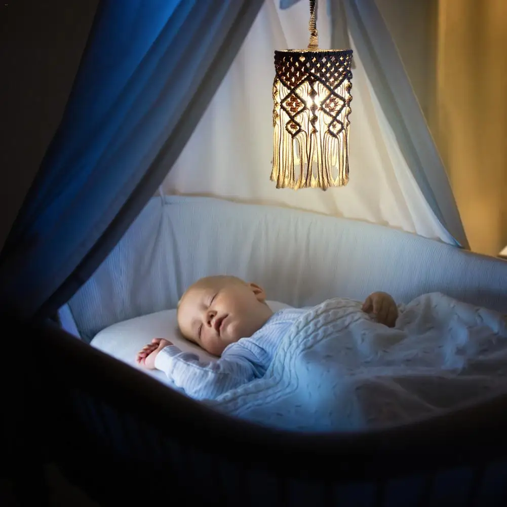 Богемный настенный абажур ручной вязки гобелен Подвесная лампа декор для