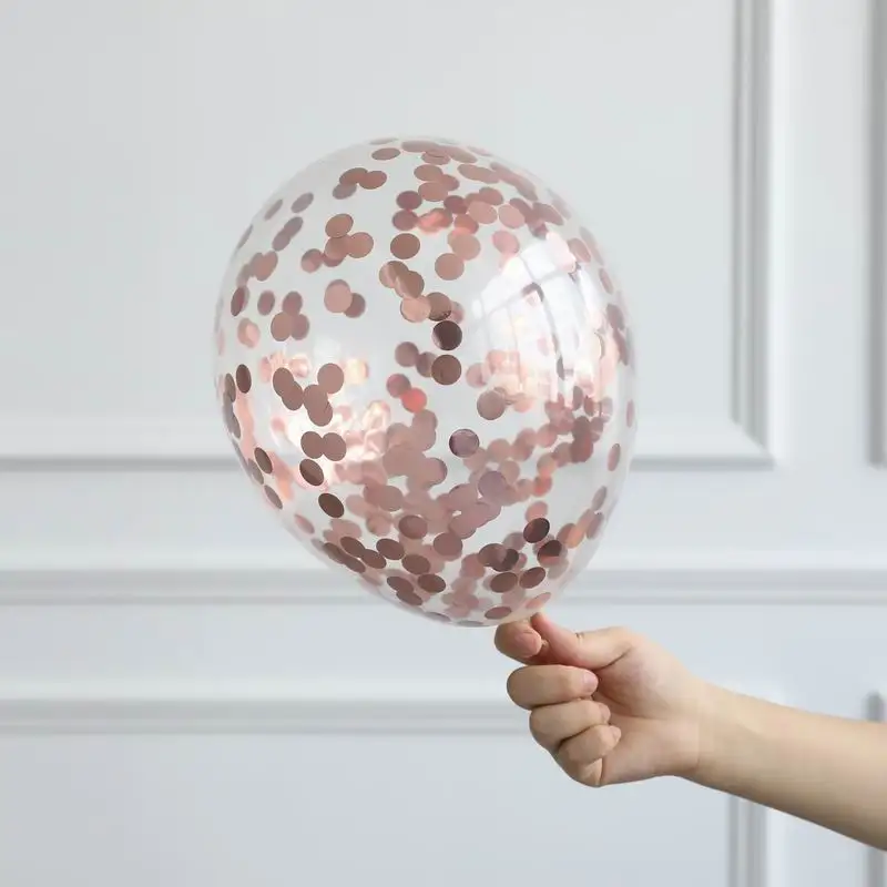 rose gold round 10 шт./лот, прозрачные воздушные шары, Золотая Звезда, конфетти из фольги, прозрачные воздушные шары с днем рождения, детский душ, украшения для свадебной вечеринки - Цвет: rose gold round
