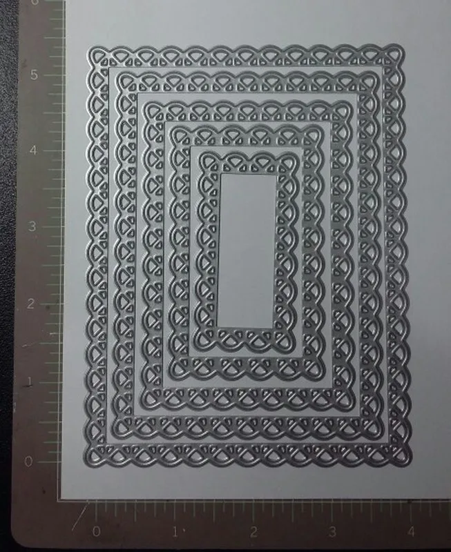 Вложенные зубчатые Прямоугольные рамки штампы металлические режущие трафарет