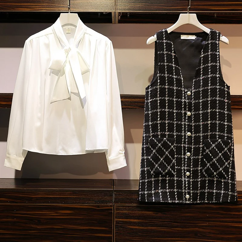 Trytree женский осенний комплект из двух предметов однобортная Повседневная Блузка