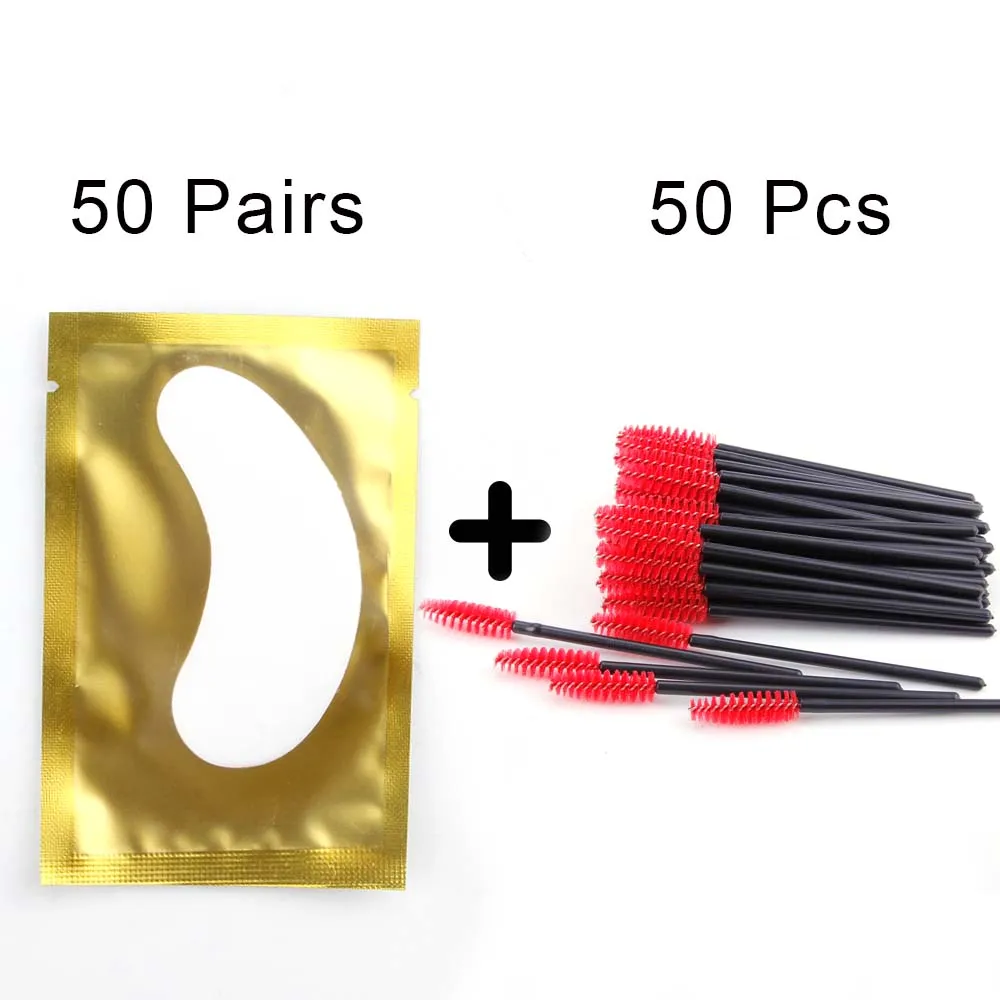 gold set4 100 шт накладки для наращивания ресниц бумажные накладки наклейки "ресницы" обертывание с 50 шт одноразовая щетка для ресниц наращивание ресниц инструменты - Цвет: gold set4