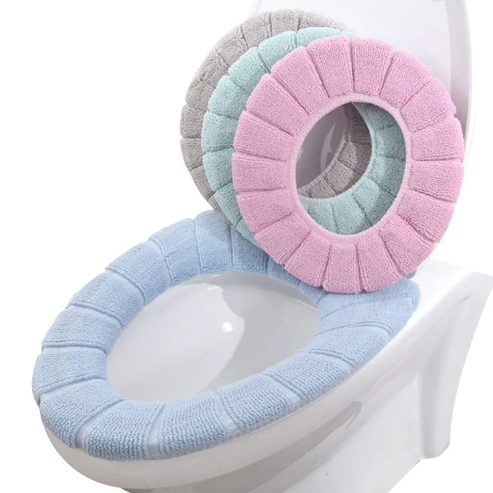 

Winter Toilet Seat Cover Thickened Warm Soft Washable Nordic Commode Toilet Seat Toilet Mats Household Bathroom Toilet Cushion
