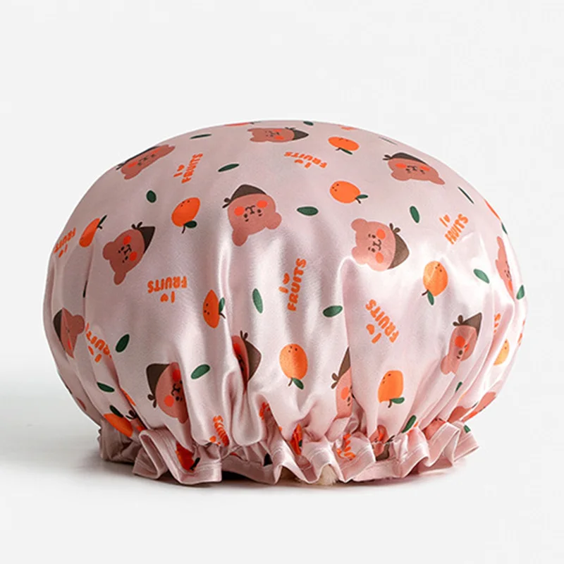 

Women Hair Cap Hat Supplies Bathroom Double Layer Shower Waterproof Thick Cover Accessories