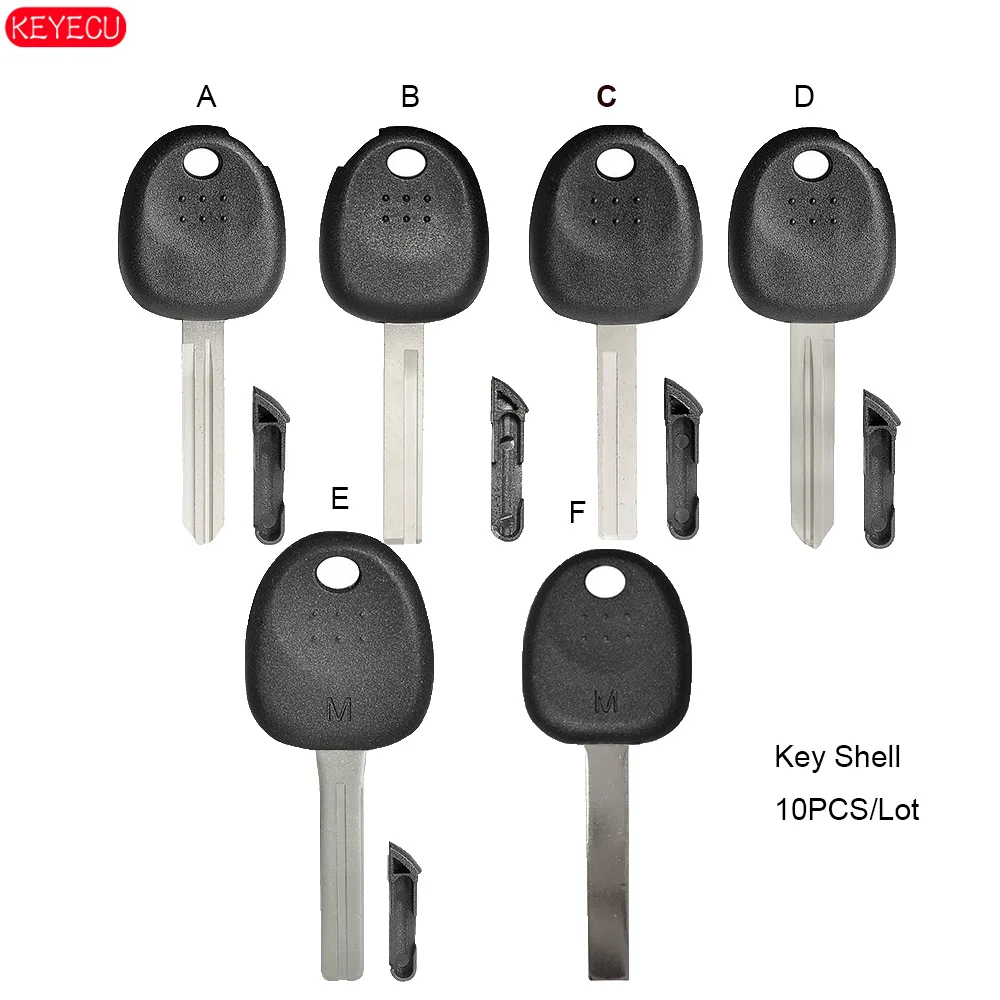 

KEYECU 10PCS/Lot Transponder Key Shell Case With Plug Fob for Hyundai No Logo