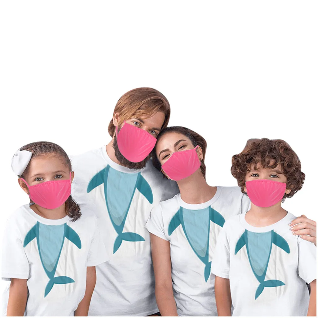 

4PC Family Suit 2x Adult And 2x Kids Mouth Masks Multicolor Generic Windproof Dustproof Reusable Washable Face Mask Mascarilla C