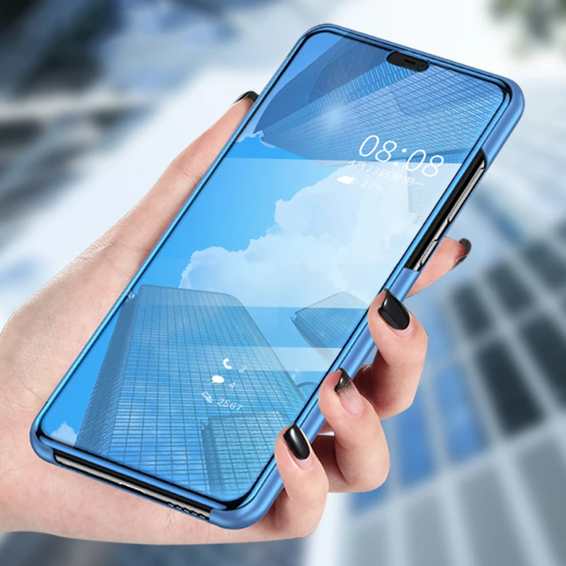 Умный зеркальный флип чехол для Xiaomi Redmi Note 7 6 5 Pro кожаный Xiomi Xaomi 8 7A 6A S2 Go Play A6 A7