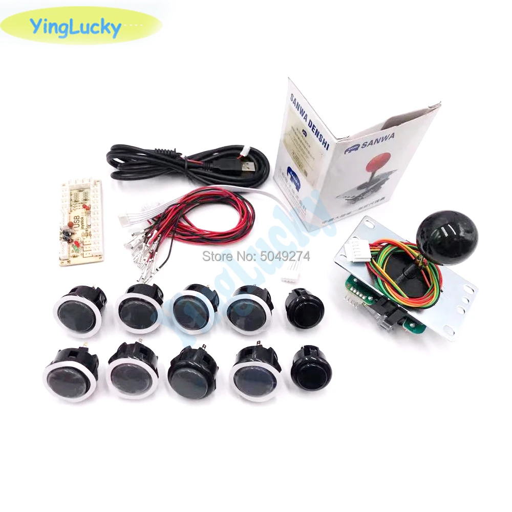 Yinglucky оригинальная Sanwa Япония JLF-TP-8YT OBSF-30 кнопочный USB к ПК нулевой датчик с переходником для JAMMA MAME Комплект Аркады своими руками - Цвет: dark grey
