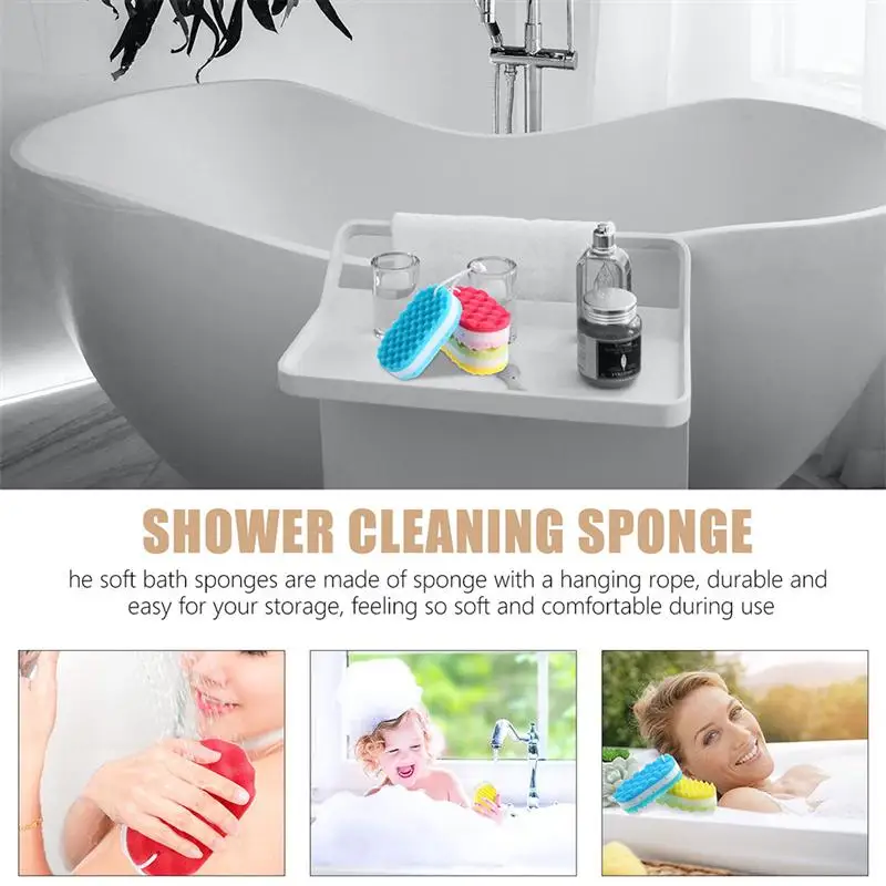 

6pcs/Pack Bath Shower Sponge Double-Sided Exfoliating Sponge Cleaning Body Scrubber Bathing Sponges Bathroom Supplies