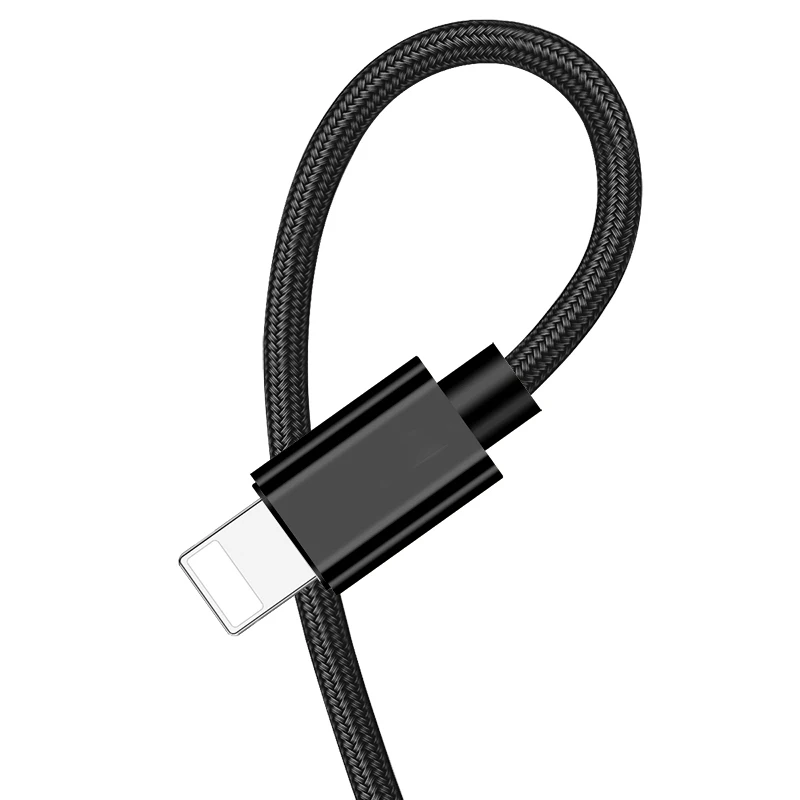 3.1A USB кабель для быстрой зарядки для iPhone XS Max XR X 8 7 6 6S 5 5S iPad кабель для мобильного телефона кабель для быстрой зарядки данных - Цвет: Черный