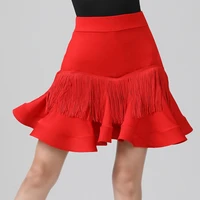 2020 new adult latin dance practice dress sexy female red tassel fish bone short skirt salsa tango rumba ballroom dance dresses