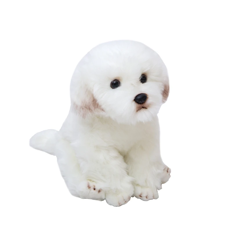 

High Quality Simulation Bichon Frise Dog Plush Toy Stuffed Korea Lifelike Pomeranian Dog Puppy Toys Home Decor Kids Brithday