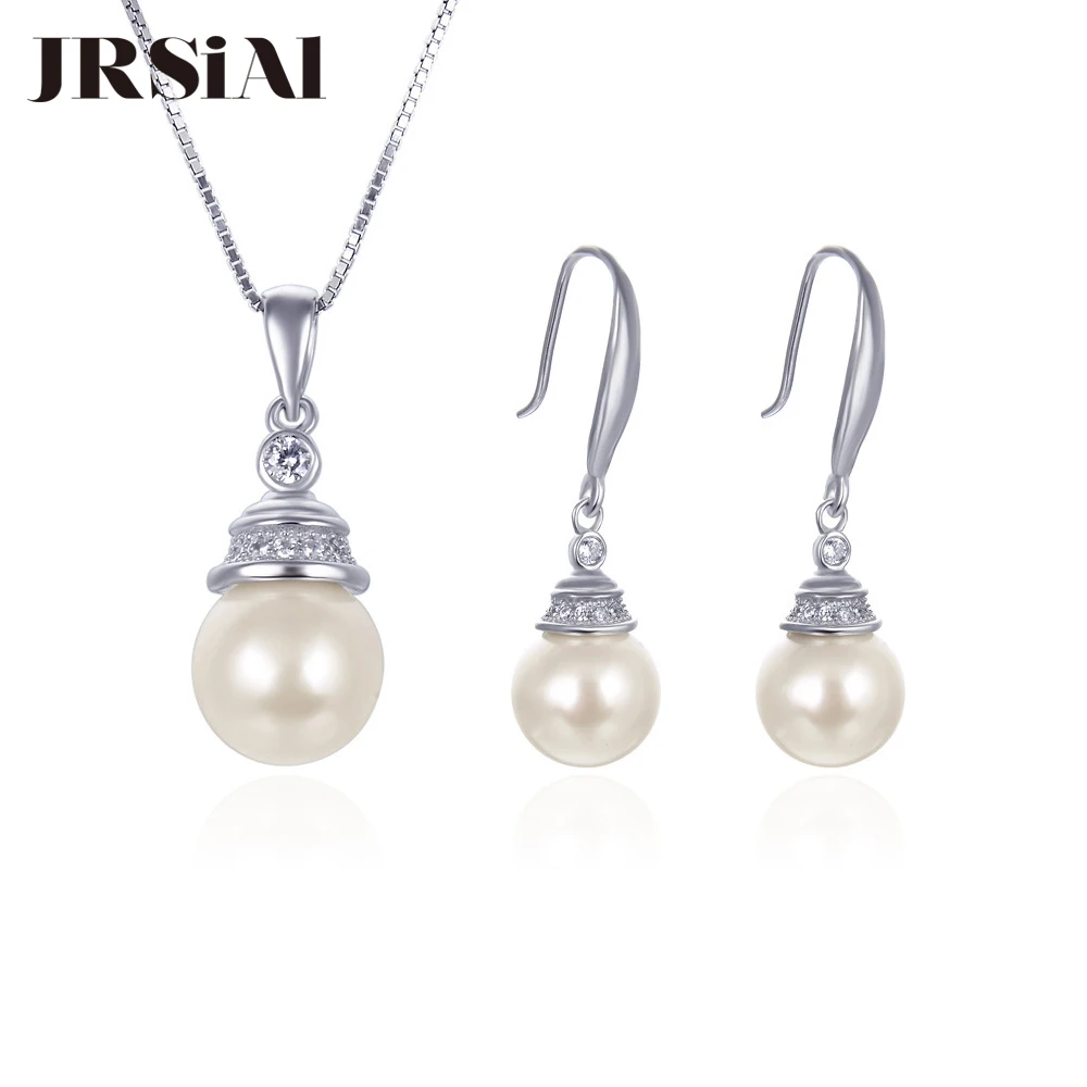 Ювелирные изделия из стерлингового серебра 925 пробы с циркониевым жемчугом