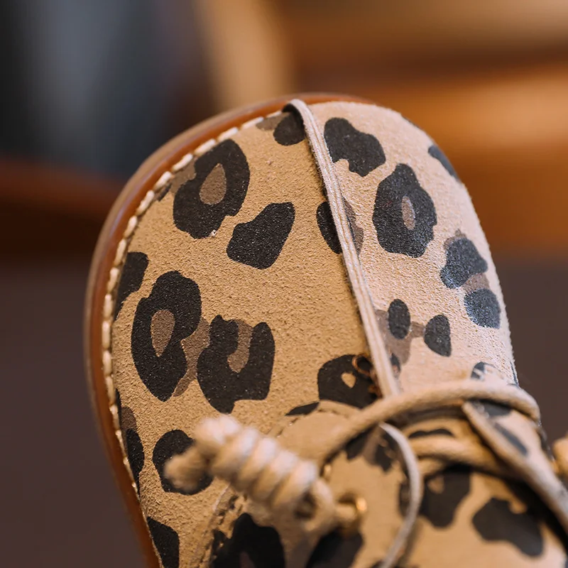 

Kids Shoes 2021 New Spring Baby Flats PU Leopard Shoes Slip on Soft Children shoes for girls boys 2 years old