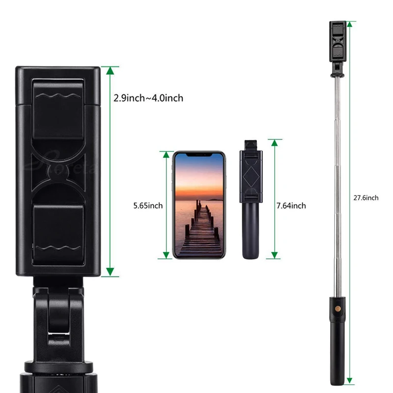 3 в 1 Беспроводная Bluetooth селфи палка Складная для iPhone Huawei Samsung мини штатив