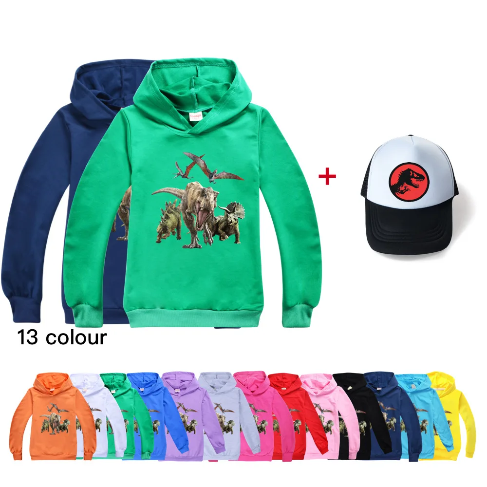 

Sweater Dinosaur Printed Hoodies Kids Pullover Customize your name Sweatshirt Tracksuit T Shirts Boy Girl Funny Animal Apparel