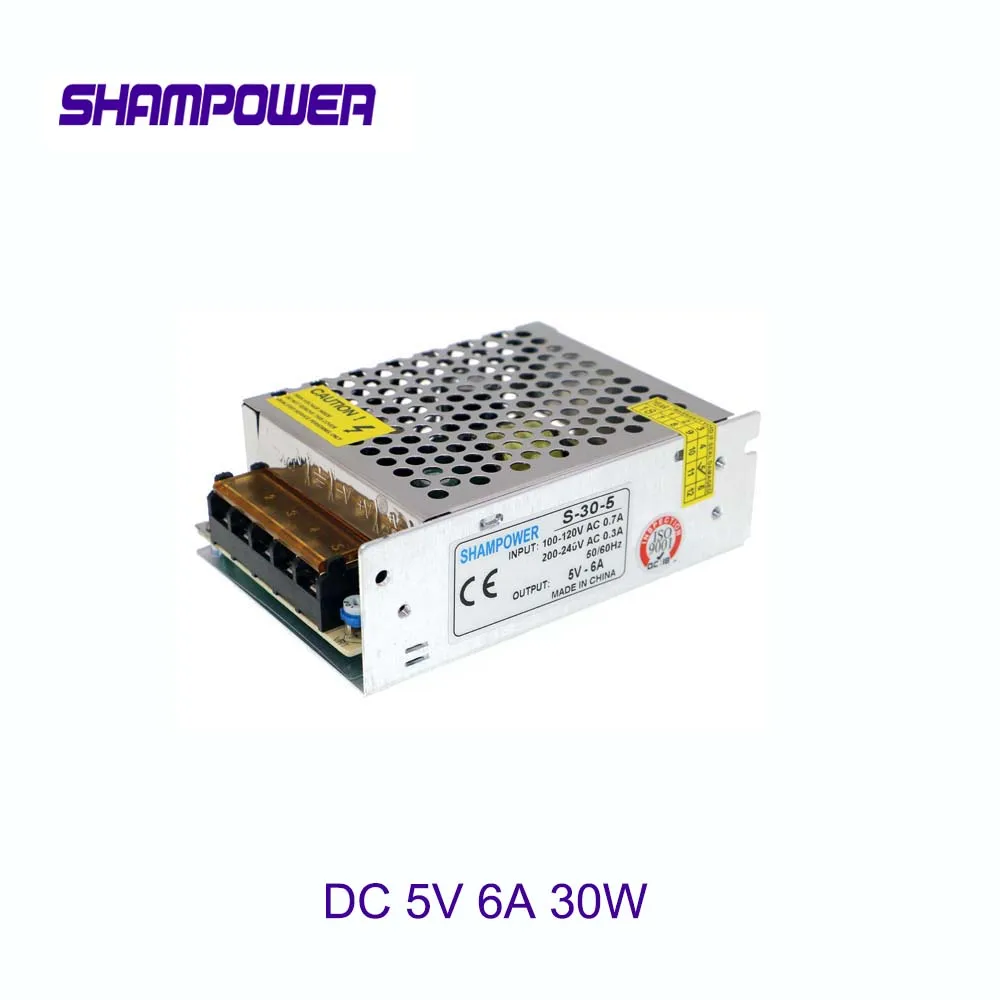 DC 5V6A светодиодный выключатель питания 30 Вт безопасности/адаптер 110 В/220