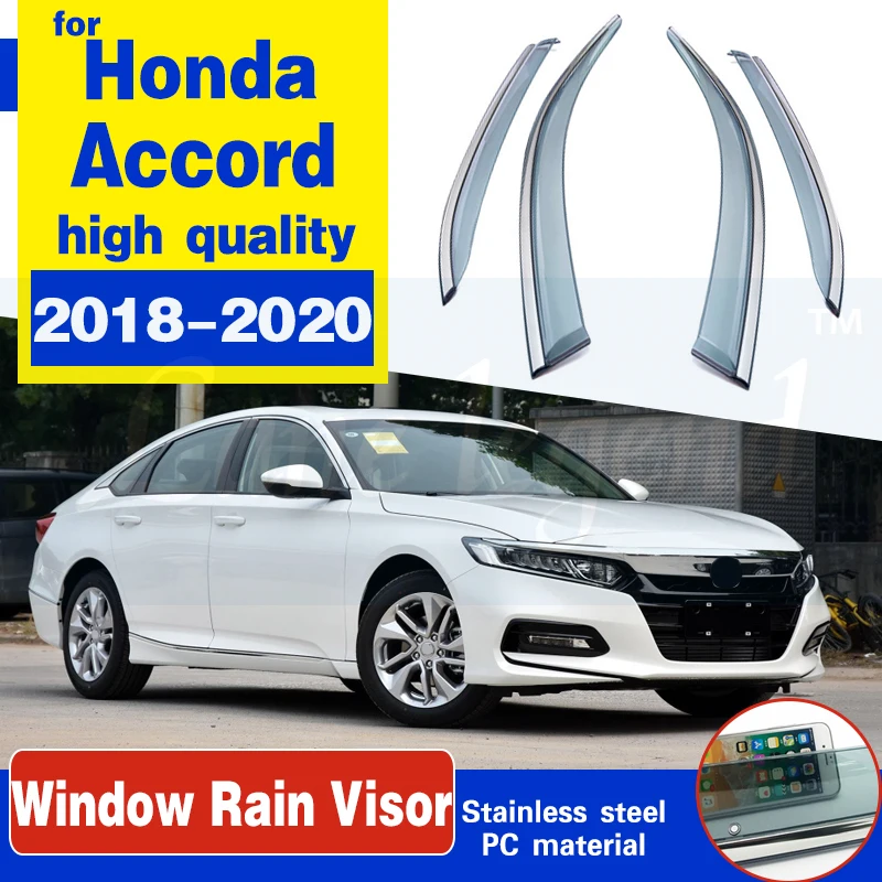 

For For Honda Accord window visor car rain shield deflectors awning trim cover exterior rain cover car accessories 2018-2020