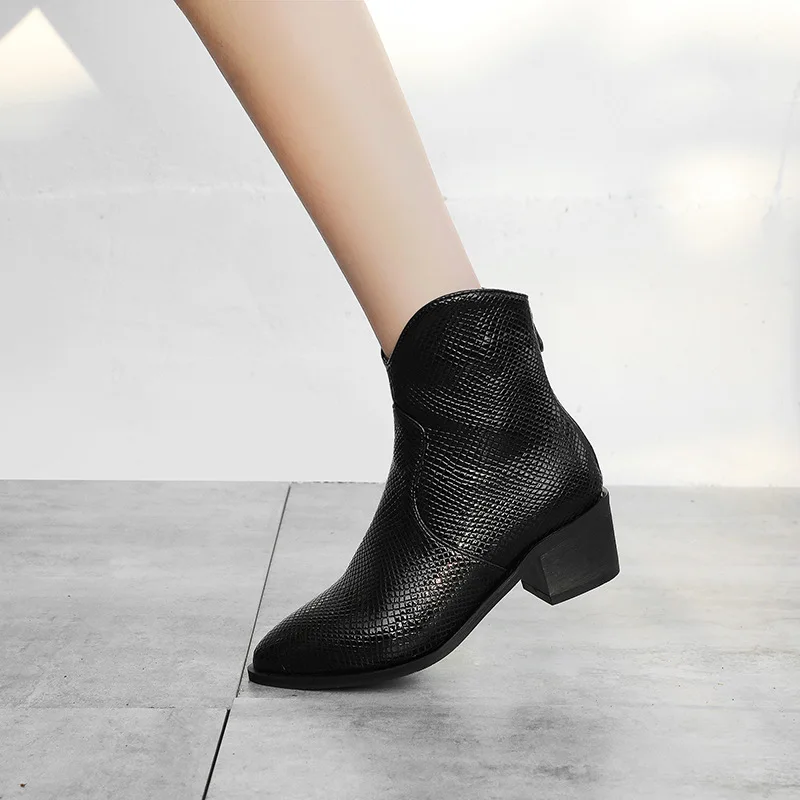 Ковбойские ботинки Сезон осень зима Повседневные ковбойские ботильоны Женские