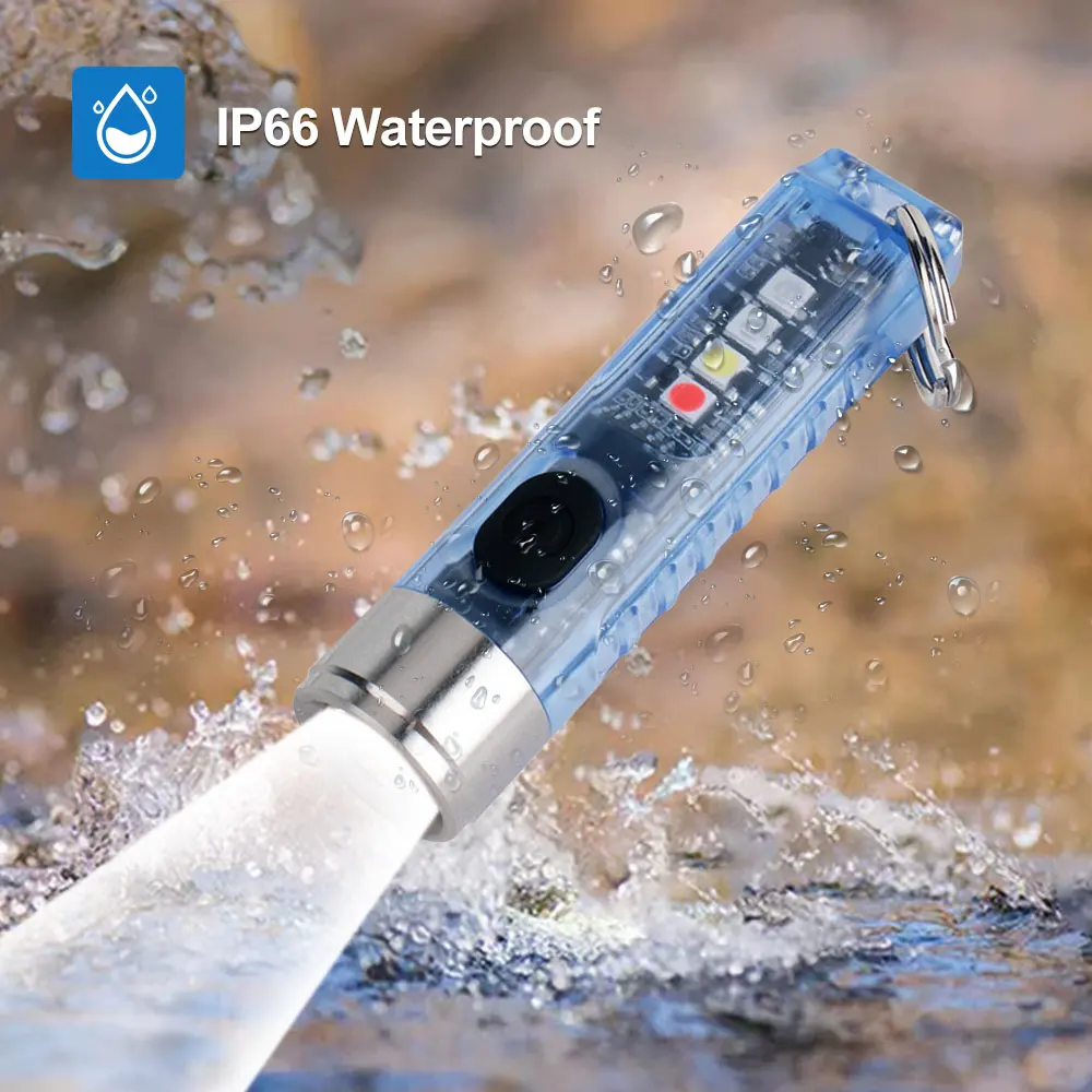 2 шт. фонарь фонарик S11 для ключей с USB-зарядкой IP66 водонепроницаемый супер типа C |