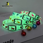 Светящийся ошейник для собак и кошек, люминесцентный силиконовый ошейник с колокольчиком, кольцо на шею для собак, аксессуары для кошки, собаки