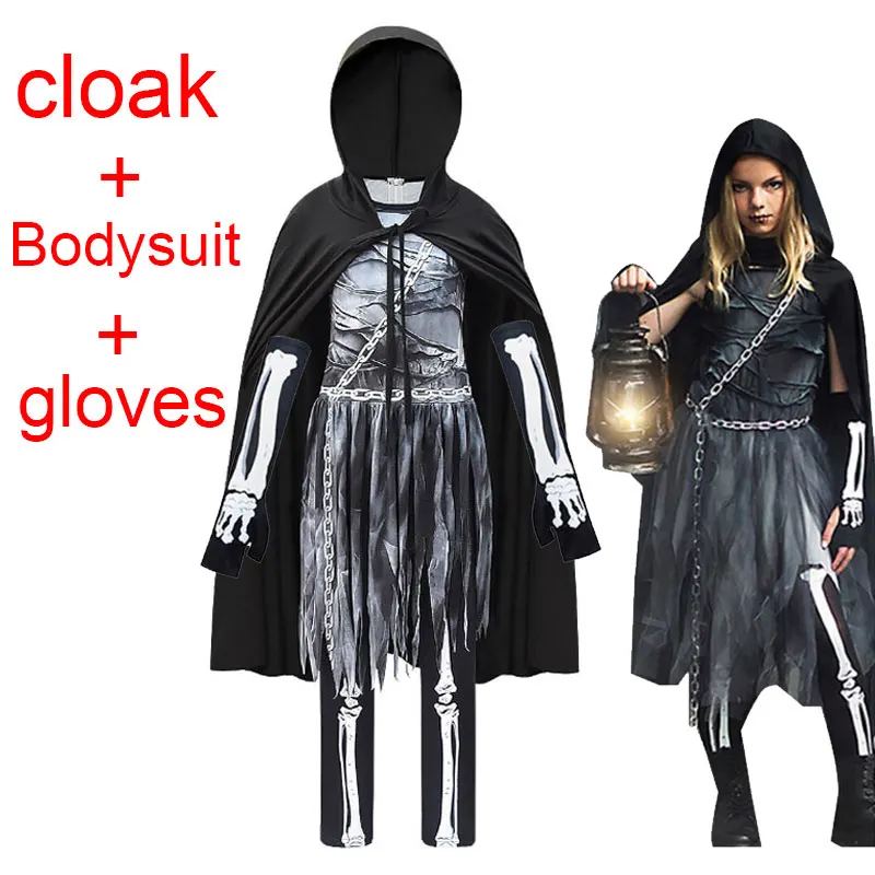 

2020 New Plague Doctor Cosplay Costume Kids Children Cloak Gloves Outfits Halloween Carnival Suit