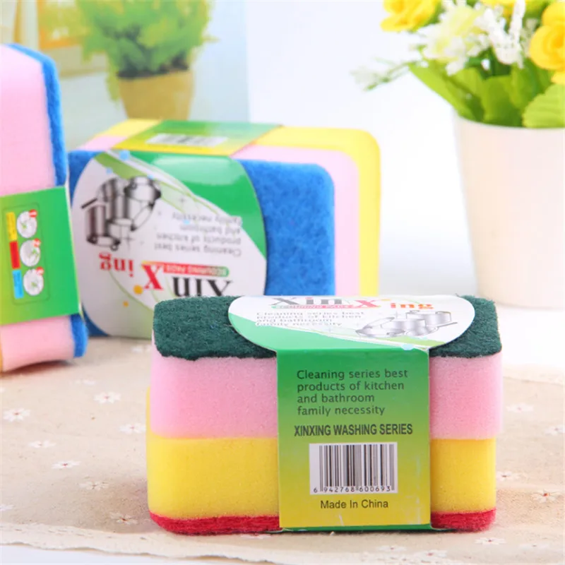 

2 Pcs Cleaning Sponges Scouring Pads Magic Dishwashing Brushes Decontamination Wiping Dish Towels Kitchen Cleaning Tools NS10