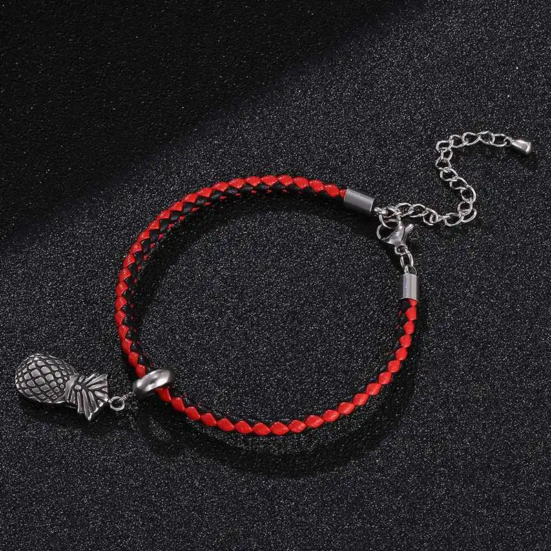 Женский кожаный браслет красная плетеная подвеска-подвеска в виде танцовщицы