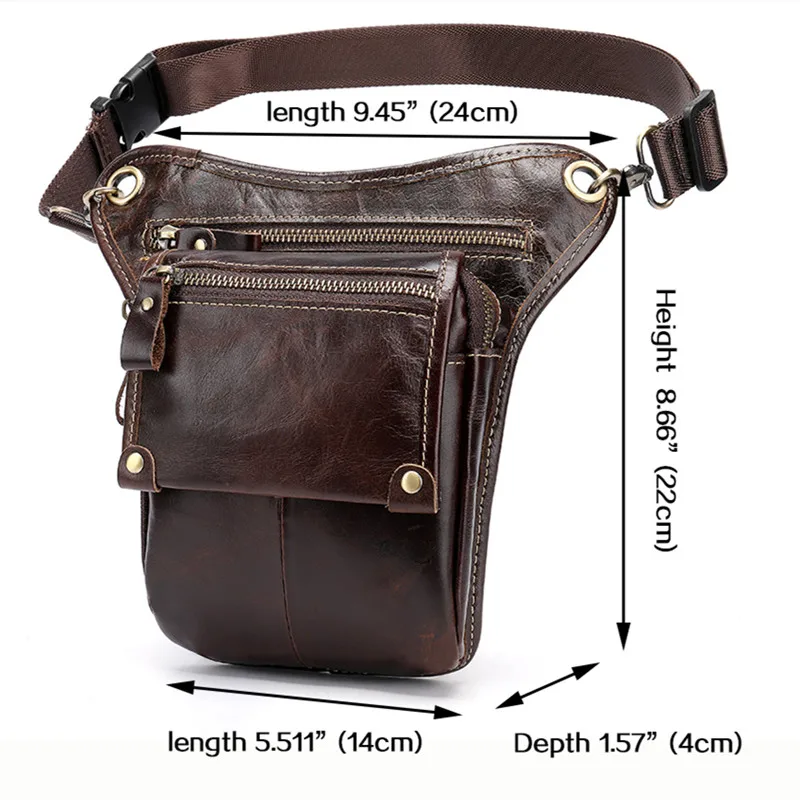 Мужская винтажная мотоциклетная сумка из натуральной кожи забавные поясные