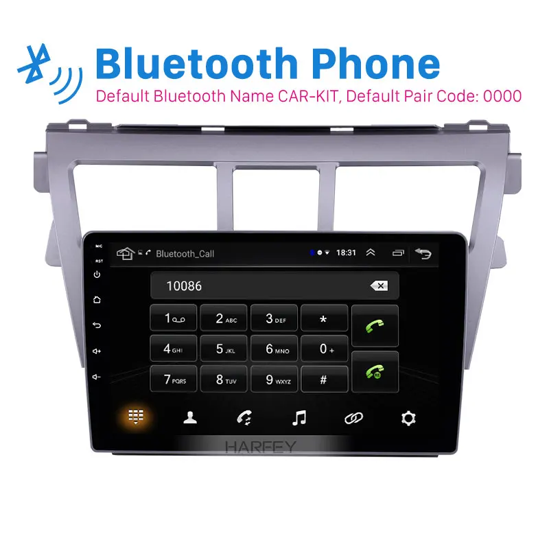 Harfey 9 inch Android 8.1 2din car GPS Radio For 2007-2012 Toyota VIOS Support TPM DVR Bluetooth USB 3G WiFi Remote Control | Автомобили и