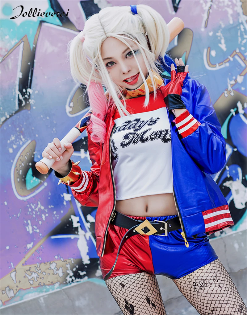 Женский костюм Harley Quinn самоубийцы из аниме на карнавал Хэллоуин косплей |
